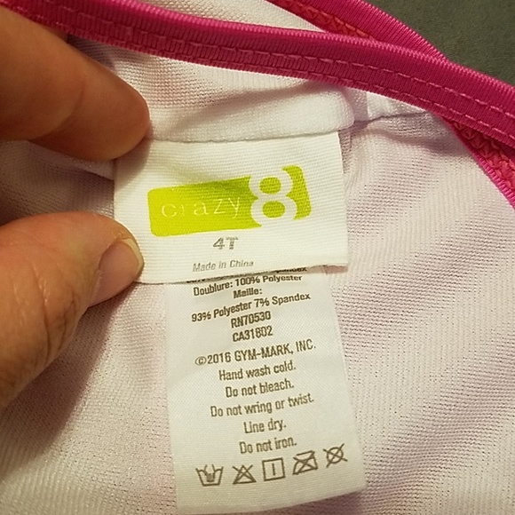 CRAZY 8 Toddler Girl Pink One Piece Swimsuit - Picture 3 of 4